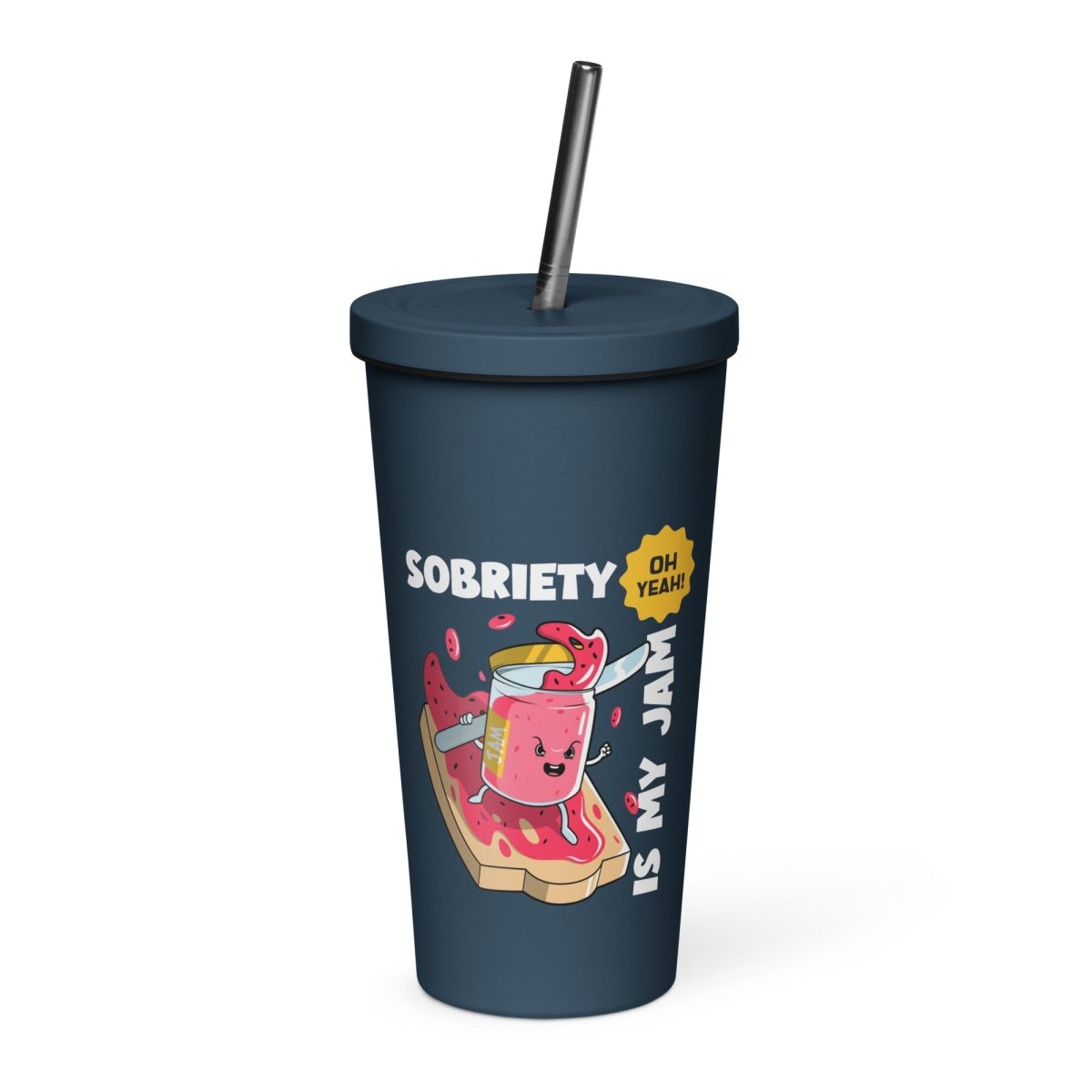 Jammin' to Sobriety Tumbler - 20oz Insulated Stainless Steel Cup with Lid & Straw - Perfect for Coffee, Tea & Cold Drinks at Home, Office or Gym