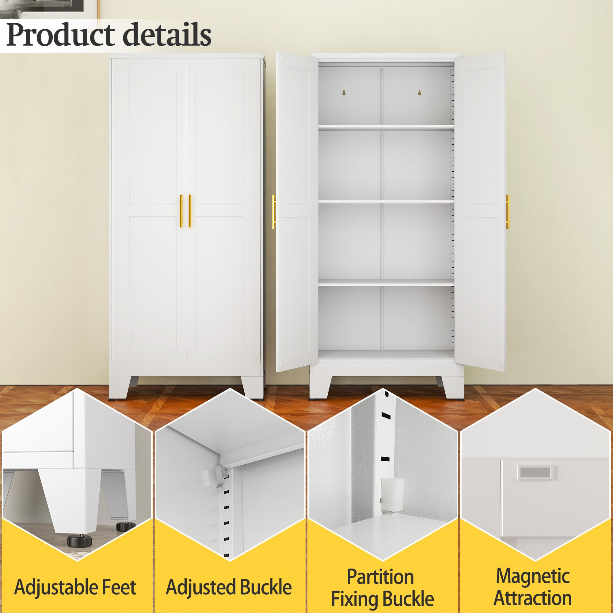 White Metal Storage Cabinet - 61