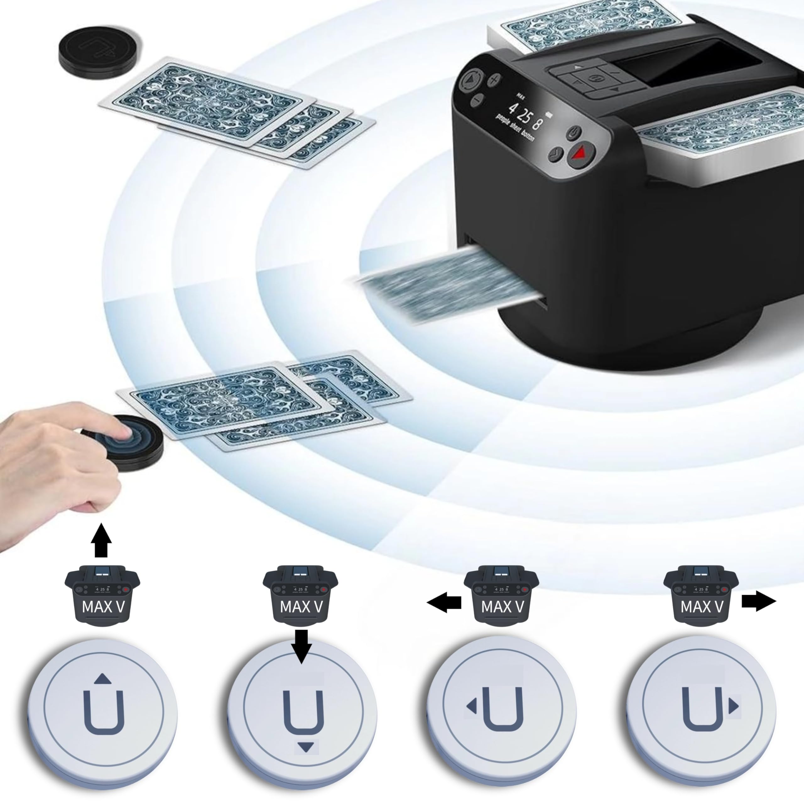 CUIYKAI 2-in-1 Automatic Card Shuffler and Vending Machine with 360° Rotation & Wireless Remote Control - Perfect for Poker, Blackjack, Casino Nights & Card Game Parties