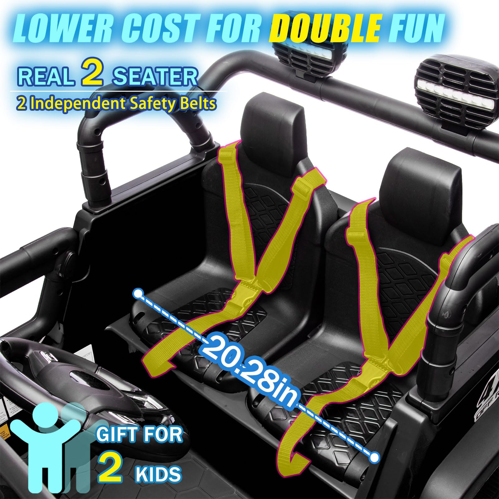 24V 2 Seater Electric Ride-On Truck for Kids with Remote Control - 20.28