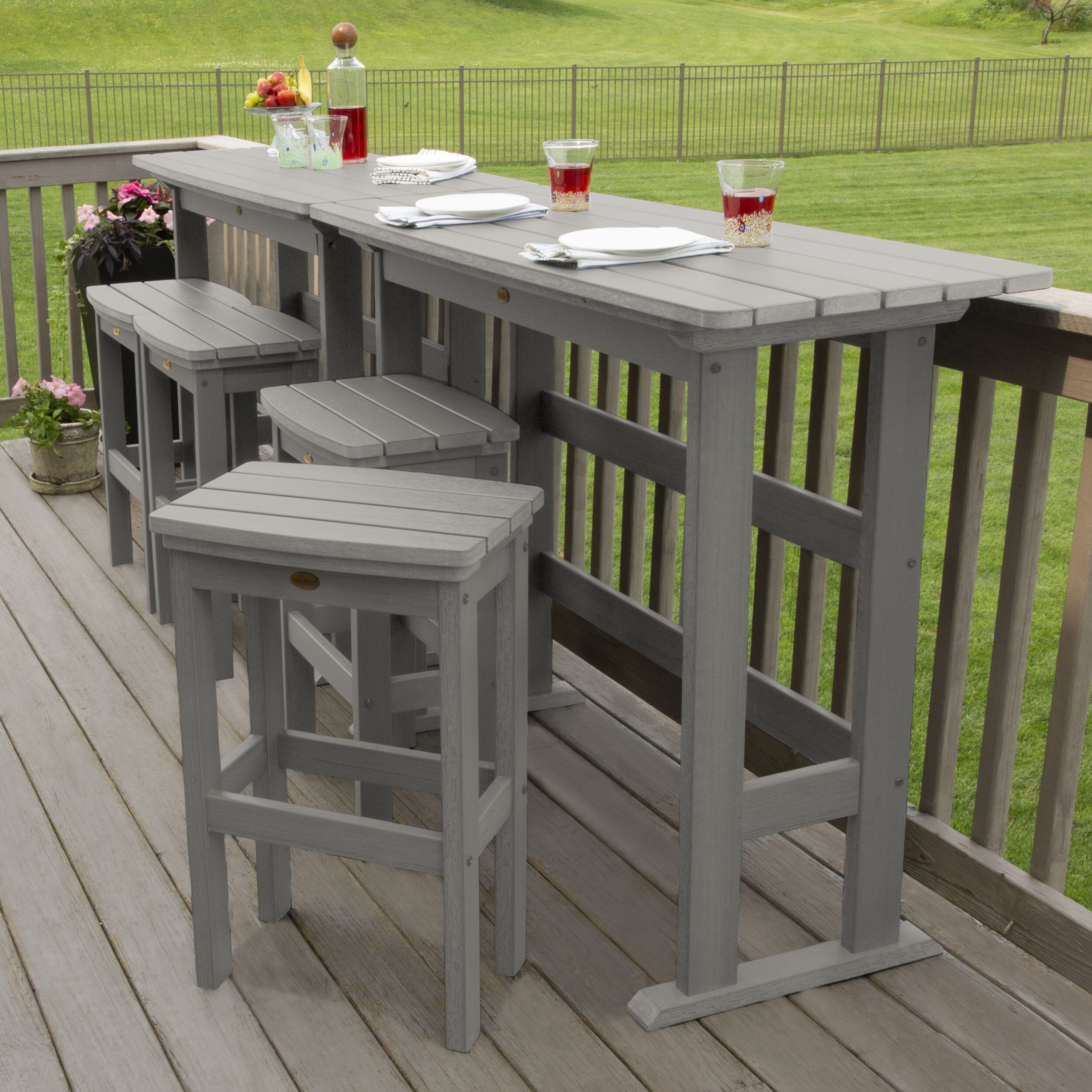Lehigh 6-Piece Bar Height Balcony Patio Set - Outdoor Dining & Relaxing Furniture for Small Spaces