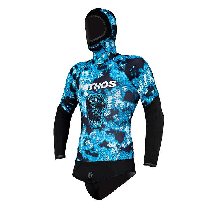 Pathos Ocean Camo Wetsuit Jacket 3mm - Premium Neoprene Scuba Diving & Spearfishing Gear for Men & Women - Perfect for Surfing, Snorkeling and Water Sports