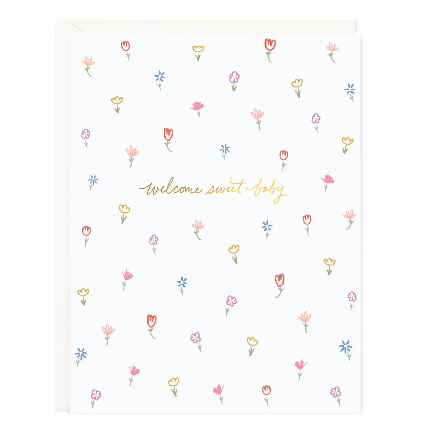 Sweet Baby Petite Floral Card - Elegant Greeting Card for Birthdays, Baby Showers & Special Occasions | Perfect for Newborn Gifts & Celebrations