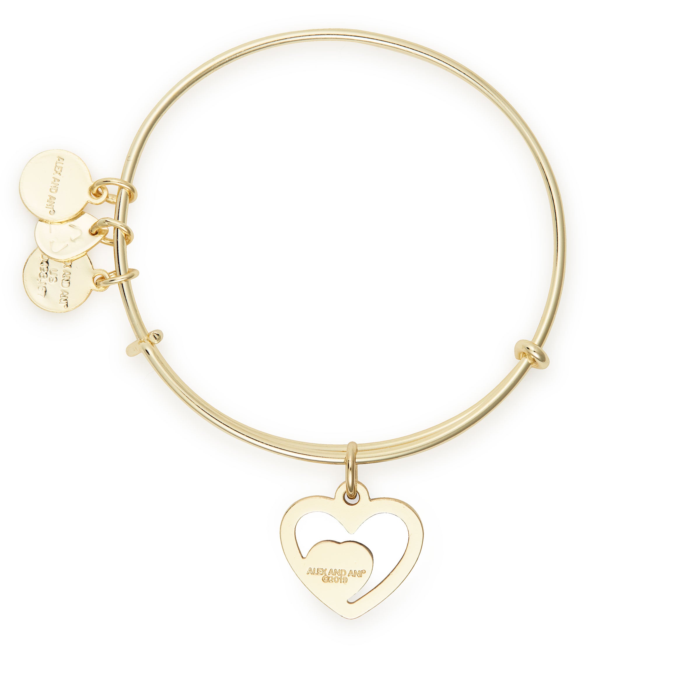 Heart in Heart Charm Bangle - Elegant Sterling Silver Bracelet for Women | Perfect Gift for Valentine's Day, Anniversary & Romantic Occasions