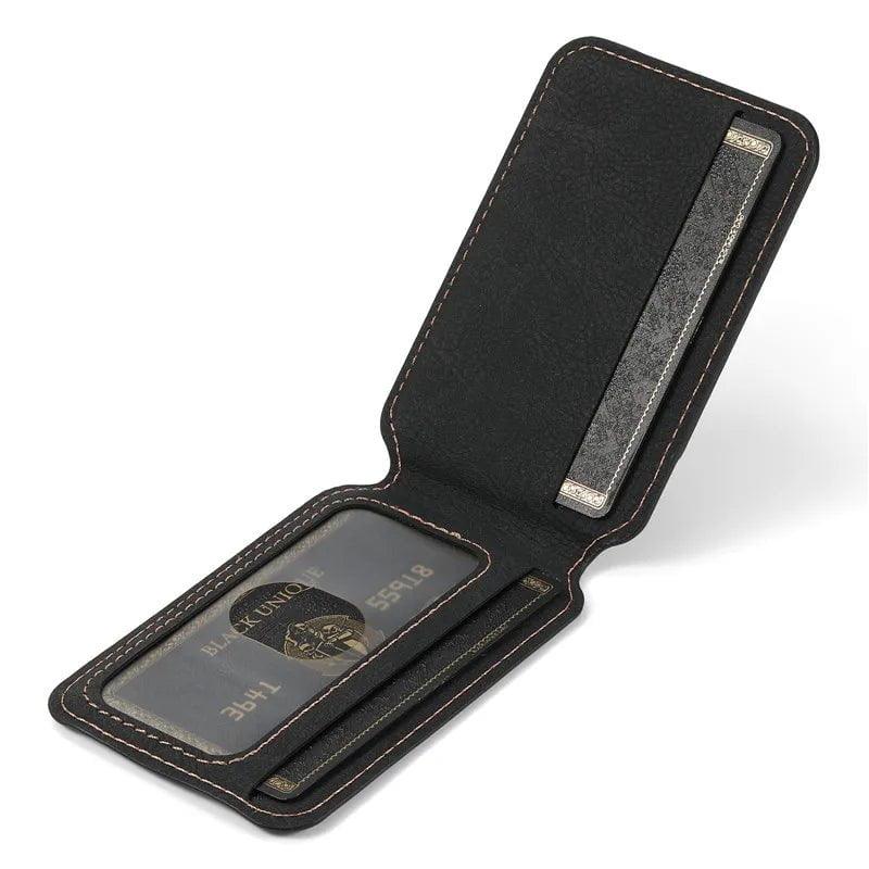 Samsung Galaxy S24 Vegan Leather Magnetic Card Holder - Slim Wallet for Credit Cards & ID - Perfect for Travel, Work, and Everyday Use