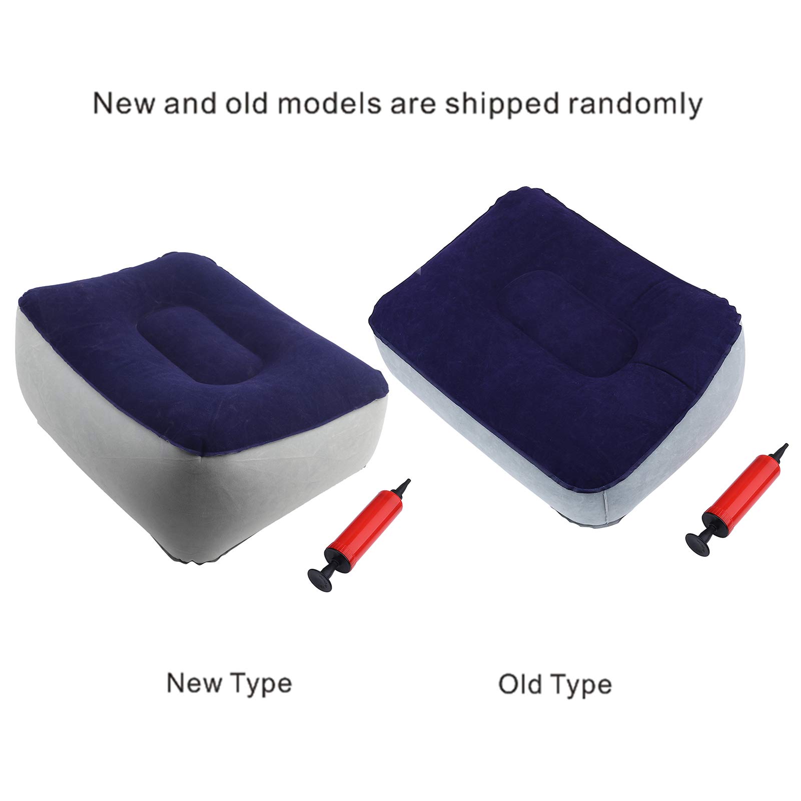 Alvinlite Inflatable Travel Foot Rest Pillow - Portable Airplane Foot Cushion for Leg Support | Lightweight PVC Flocking Foot Pad for Home, Office & Camping (Grey & Blue) | Perfect for Long Flights, Road Trips & Work Desks