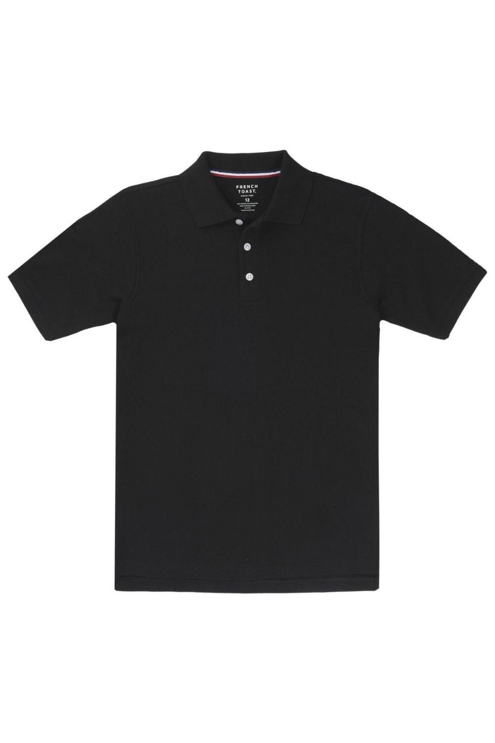 French Toast Boys Short Sleeve Pique Polo Shirt - Classic & Husky Fit - Black - Size 10 - Perfect for School Uniforms, Casual Wear & Special Occasions