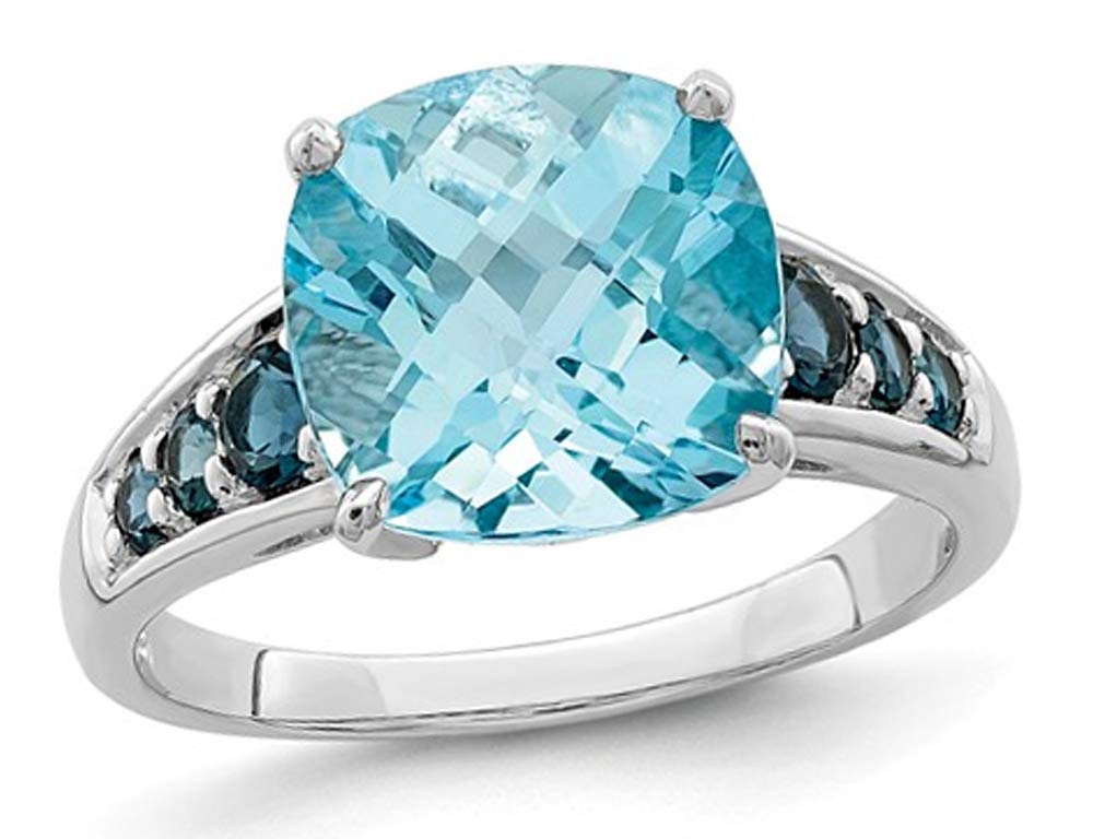 5.50 Carat (ctw) London & Sky Blue Topaz Sterling Silver Ring - Elegant Jewelry for Weddings, Anniversaries & Special Occasions