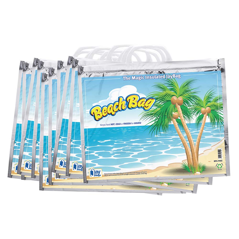 Large Insulated Hot & Cold Beach Bag - Reusable Thermal Tote for Picnics, Groceries & Outdoor Activities (Pack of 10)