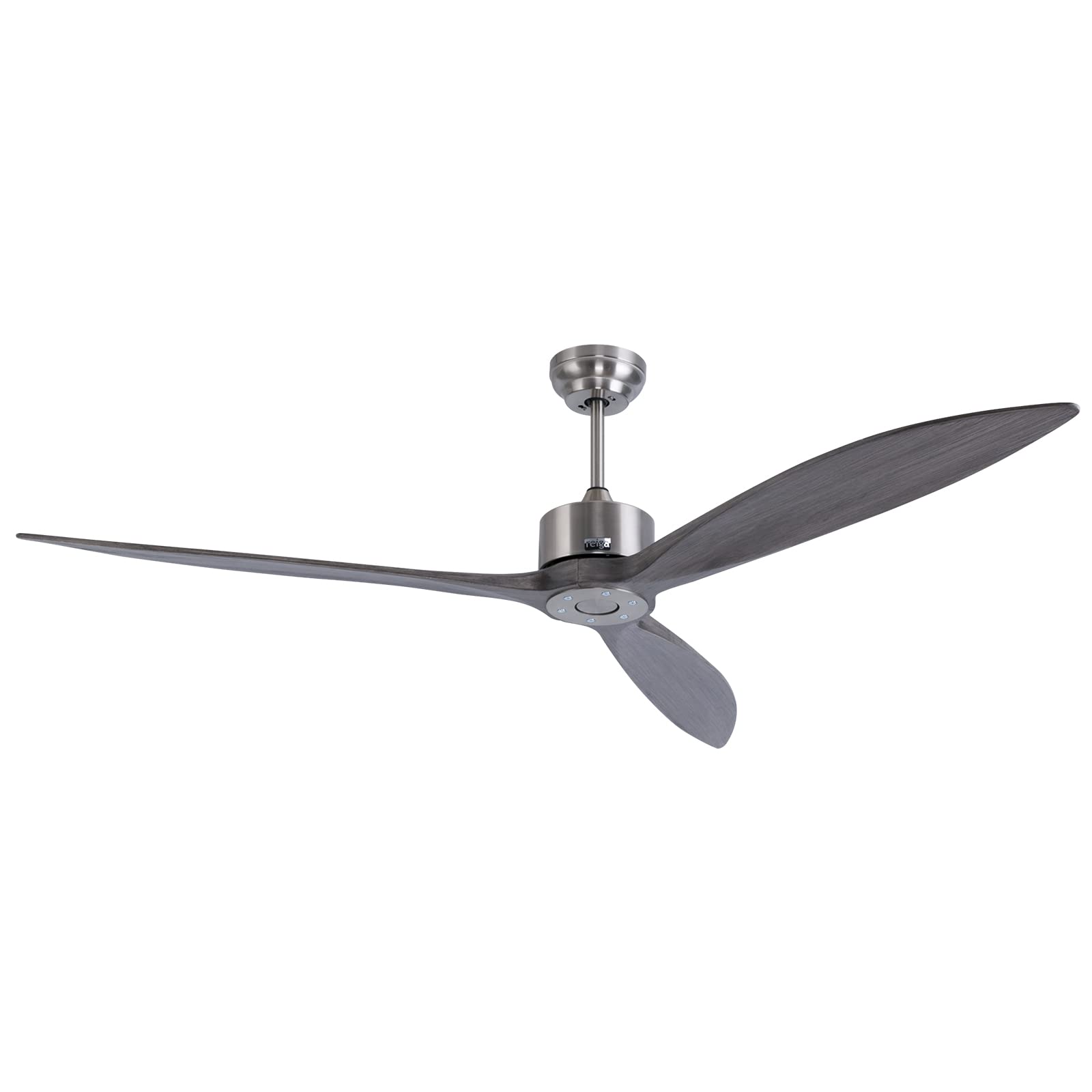 Reiga 65 Inch Wood Blade Ceiling Fan with Remote Control - Quiet DC Motor, No Light - Perfect for Living Room, Bedroom, and Outdoor Patio