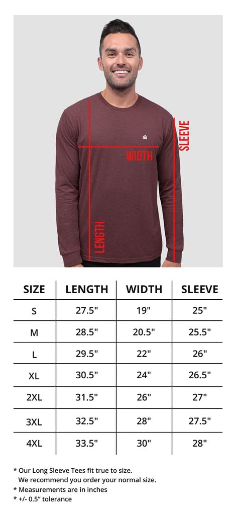 INTO THE AM Men's Long Sleeve T-Shirts | Casual Work Shirt | Sizes S-3XL | Perfect for Office, Outdoor & Everyday Wear