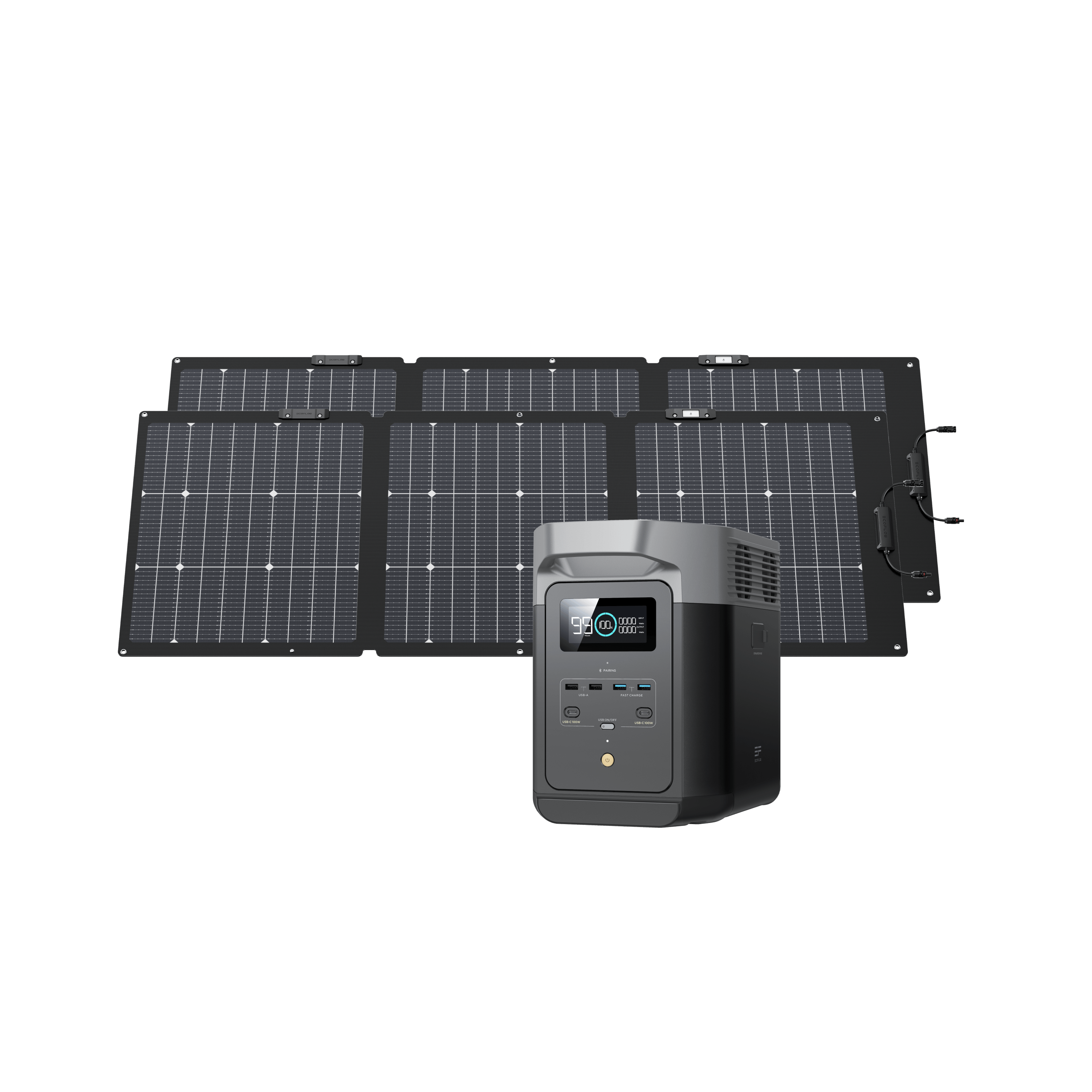 EcoFlow DELTA 2 Portable Power Station with 160W Solar Panel | Solar Generator for Camping, RV, Emergency Backup & Off-Grid Power