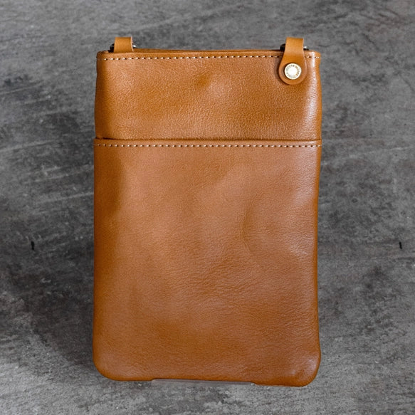 Premium Tochigi Leather Phone Pouch - Handcrafted in Japan - Slim Smartphone Case for iPhone & Android - Perfect for Travel, Work & Everyday Use