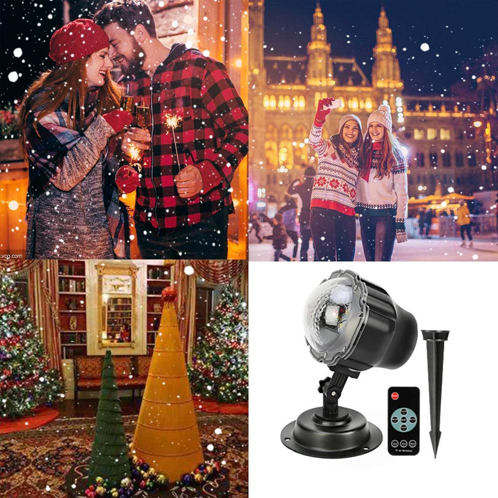 Christmas Snowfall Projector Lights - Waterproof Outdoor LED Holiday Decor with RF Remote & Timer, Wide Coverage High Brightness for Xmas, Parties, Weddings, Winter Decorations (Perfect for Yard, Garden, House Facade Seasonal Display)
