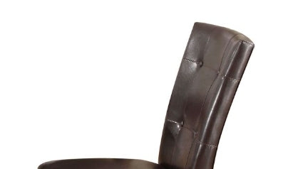 Britney Espresso Synthetic Leather & Walnut Finish Side Chairs (Set of 2) - Modern Dining Room Chairs for Kitchen, Breakfast Nook, or Office Workspace