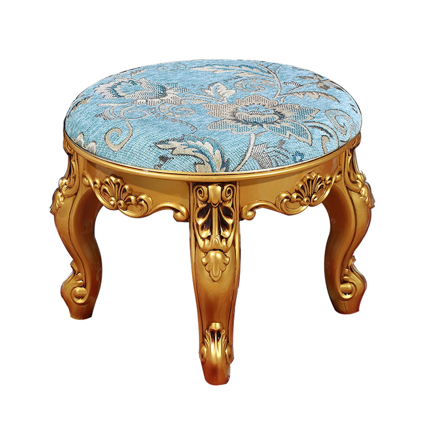Retro Round Vanity Stool with ABS Legs - Dressing Table Bench & Footrest Stool for Bedroom, Boudoir, Makeup Room - Supports 175kg/385lbs - Perfect for Makeup, Relaxing & Home Decor