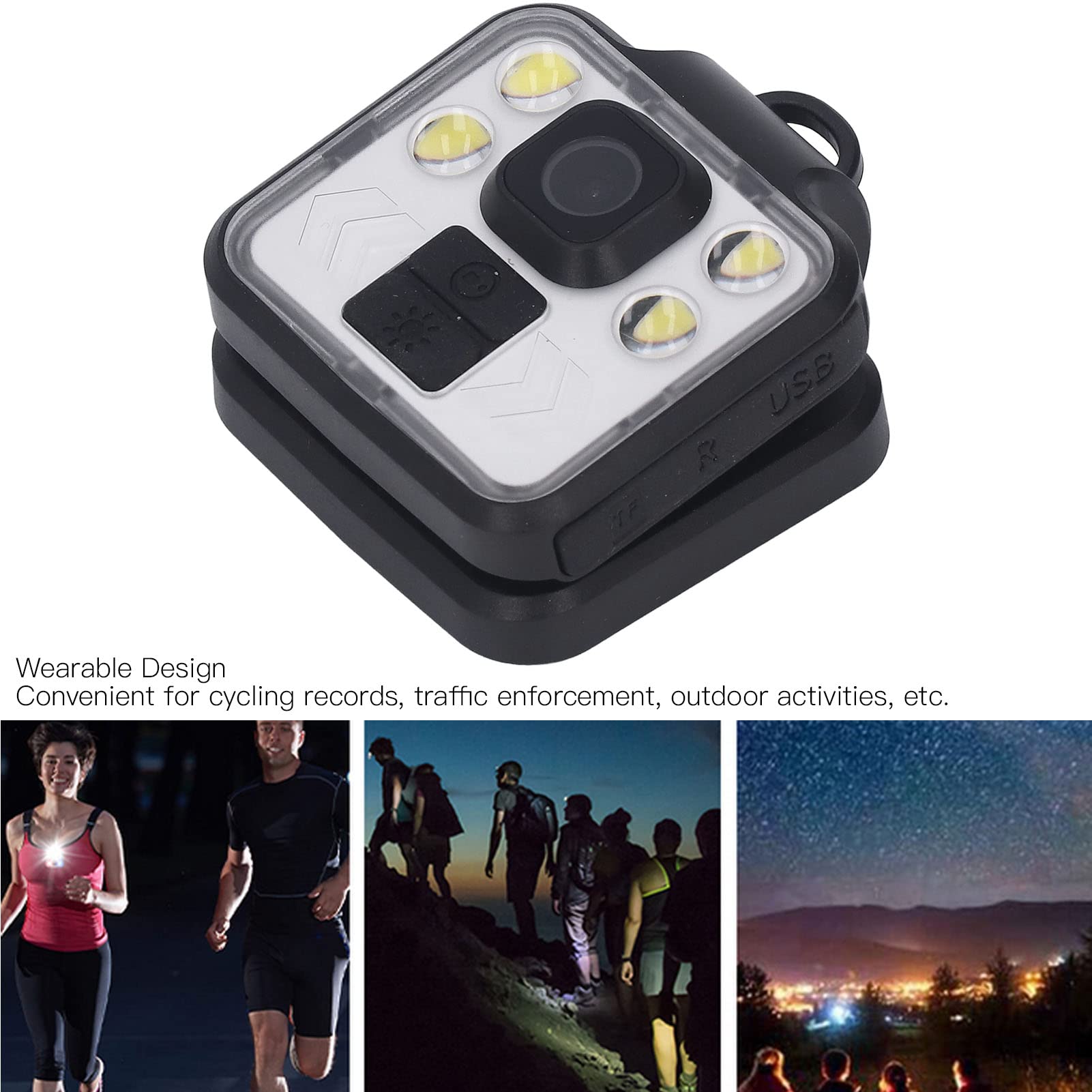 1080P HD Body Camera with LED Light, IP65 Waterproof Wearable Camera for Law Enforcement, Security, Cycling & Outdoor Activities - Perfect for Police, Bikers & Nighttime Recording