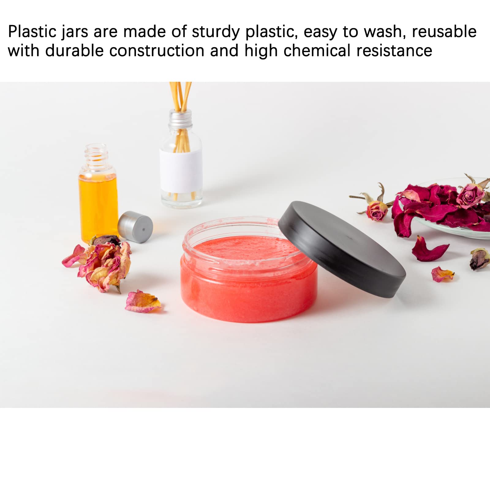 4 Pack Small Travel Toiletry Pots - 10 Gram Cosmetic Sample Jars with Lids - Leakproof Plastic Containers for Lip Balm, Creams & Makeup Samples (Black) | Perfect for Travel, Gym & Daily Beauty Organization