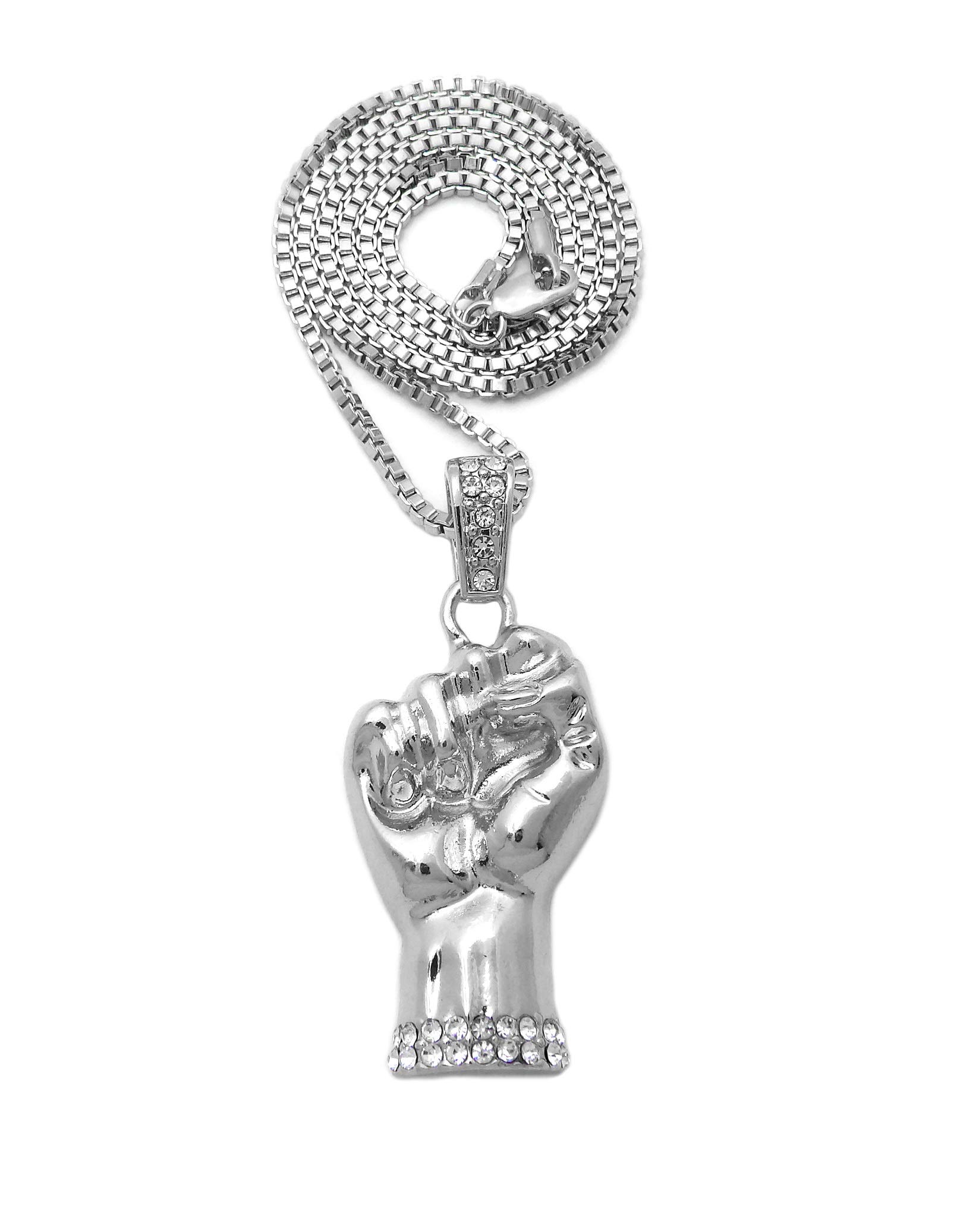 CBC Crown Power Fist Pendant Chain 16
