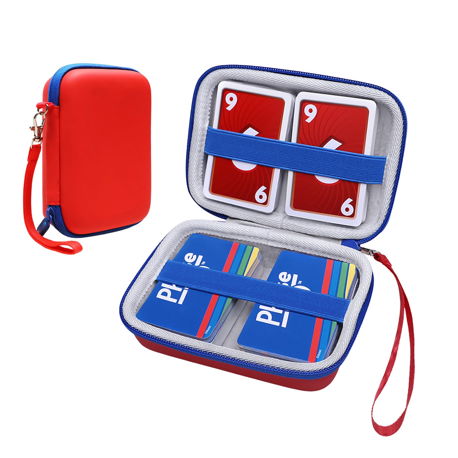 XANAD Card Holder Case Compatible with Pokemon, Skip Bo, UNO, Playing Cards, Phase 10, Five Crowns & TCG Trading Cards - Durable Protective Storage for Card Games (Red) - Perfect for Travel, Parties, Game Nights & Collectors