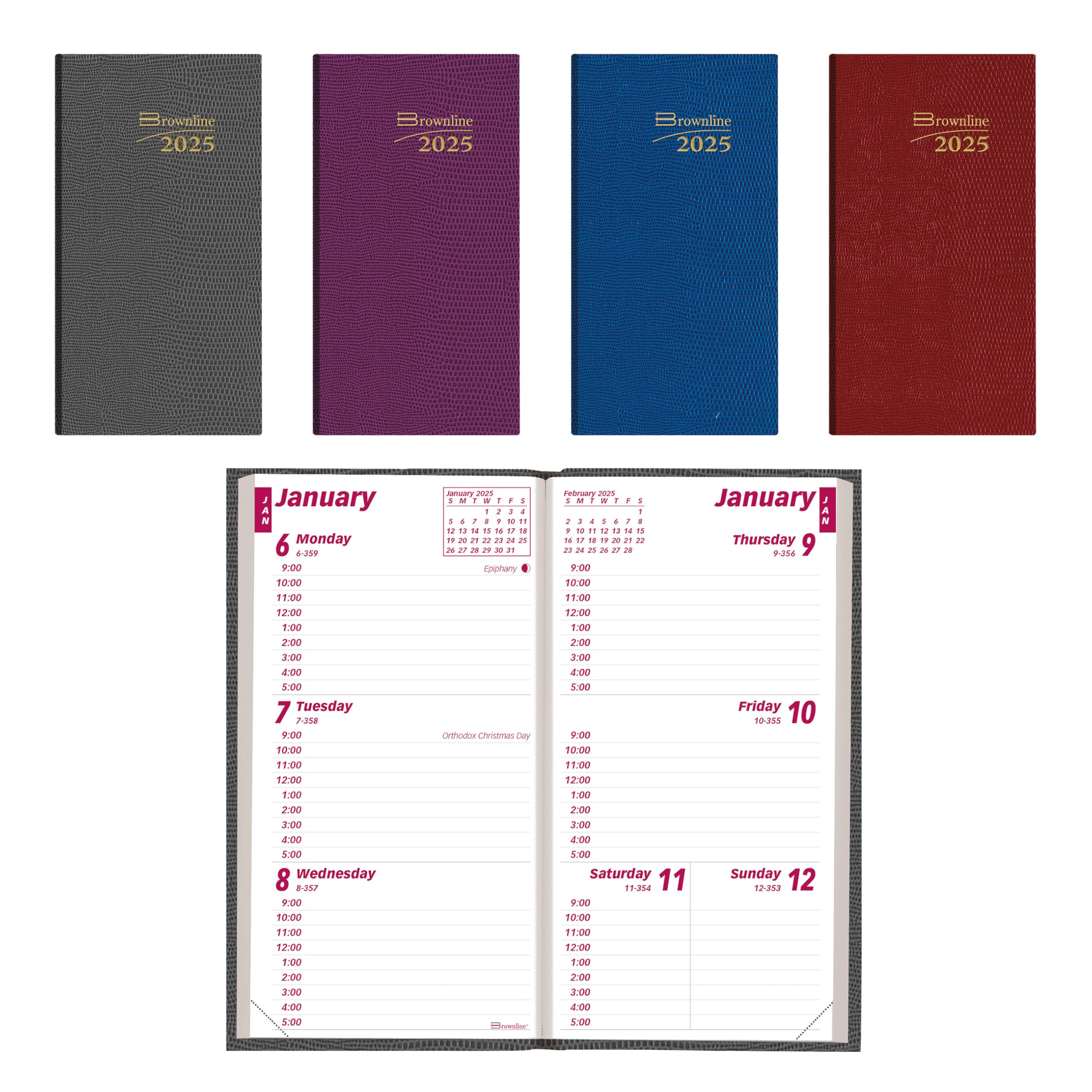 Brownline® 2025 Weekly Pocket Planner - 12 Month Appointment Book (January-December) - 6