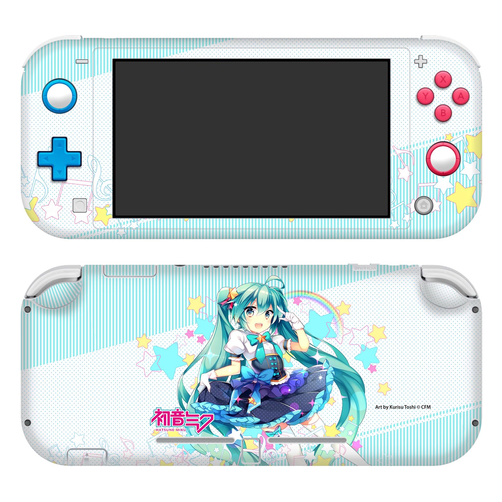 Official Licensed Hatsune Miku Stars & Rainbow Vinyl Skin Sticker for Nintendo Switch Lite - Anime Gaming Decal for Protection & Personalization - Perfect for Fans, Collectors & Gift Giving