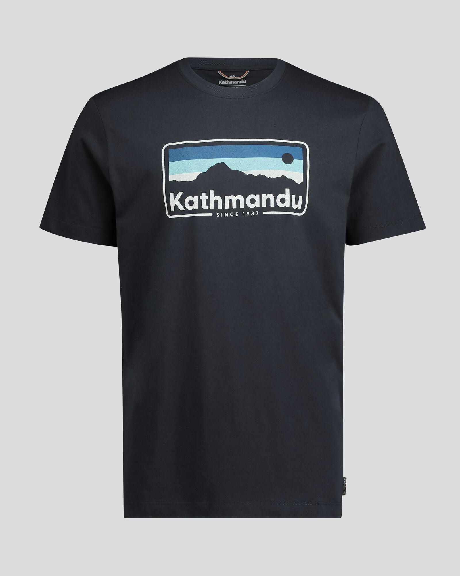 Men's Kathmandu Logo 70's Vintage Organic Cotton T-Shirt - Midnight Navy - Casual Wear, Street Style & Retro Fashion