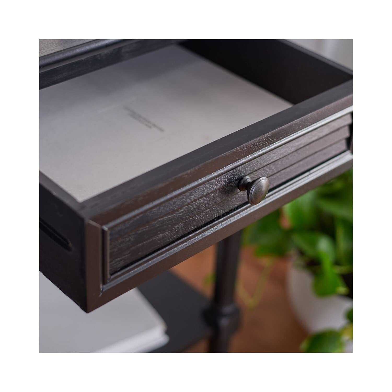 SAFAVIEH Tate Black 1-Drawer Nightstand with Lower Shelf - Modern Accent Table for Living Room, Bedroom, Entryway & Foyer - Perfect for Storage & Display (ACC5714B)