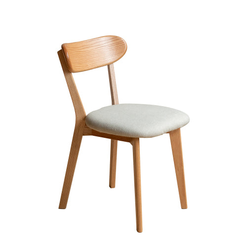 Solid Wood Dining Chair with Curved Backrest - Oak, Cherry, Beech Wood Options - Perfect for Kitchen, Dining Room & Restaurant Seating