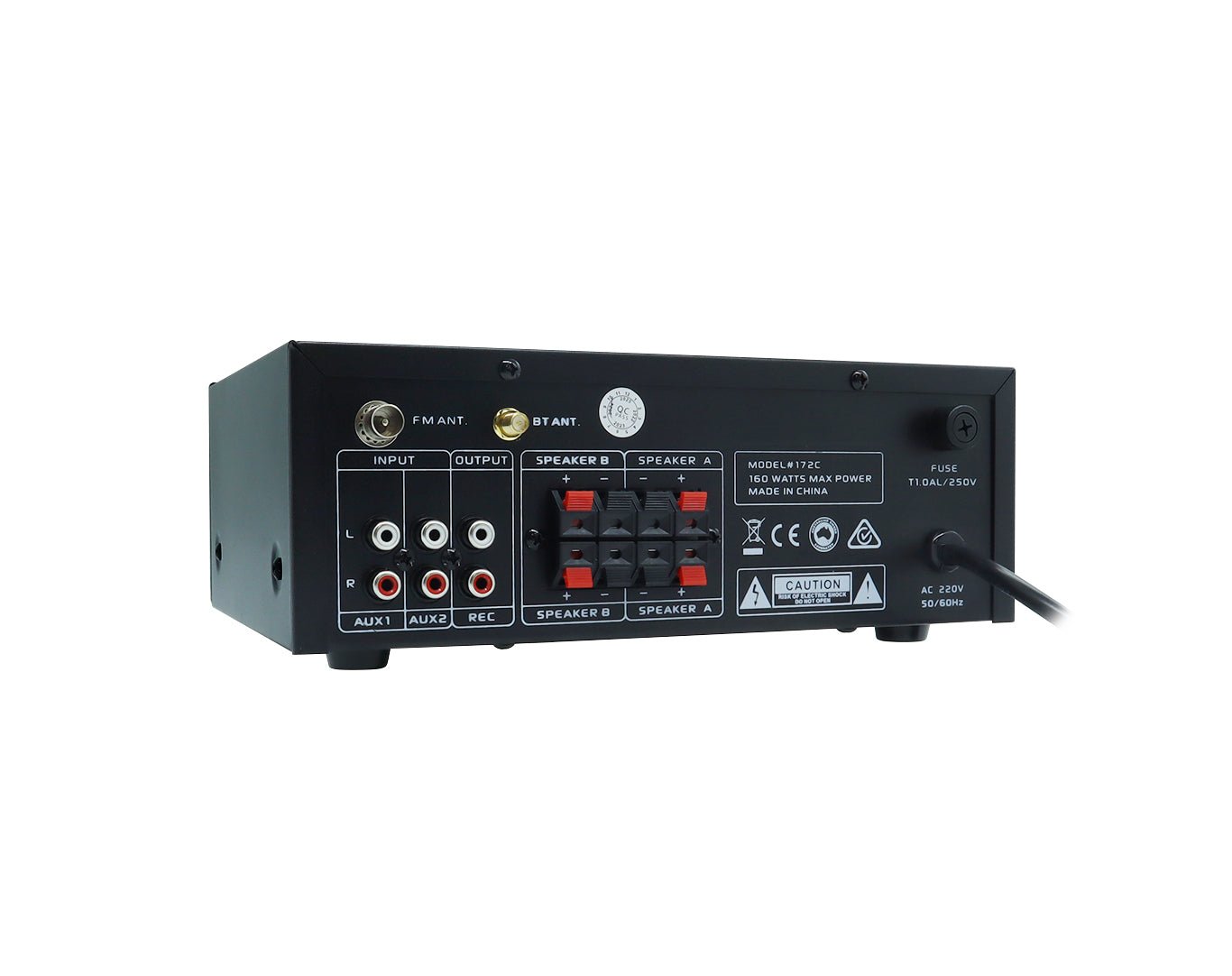 160W 2-Channel Bluetooth Amplifier with USB, SD Card & Headphone Jack - Multi-Function Audio Receiver for Home Theater, Karaoke, DJ & Party Sound System