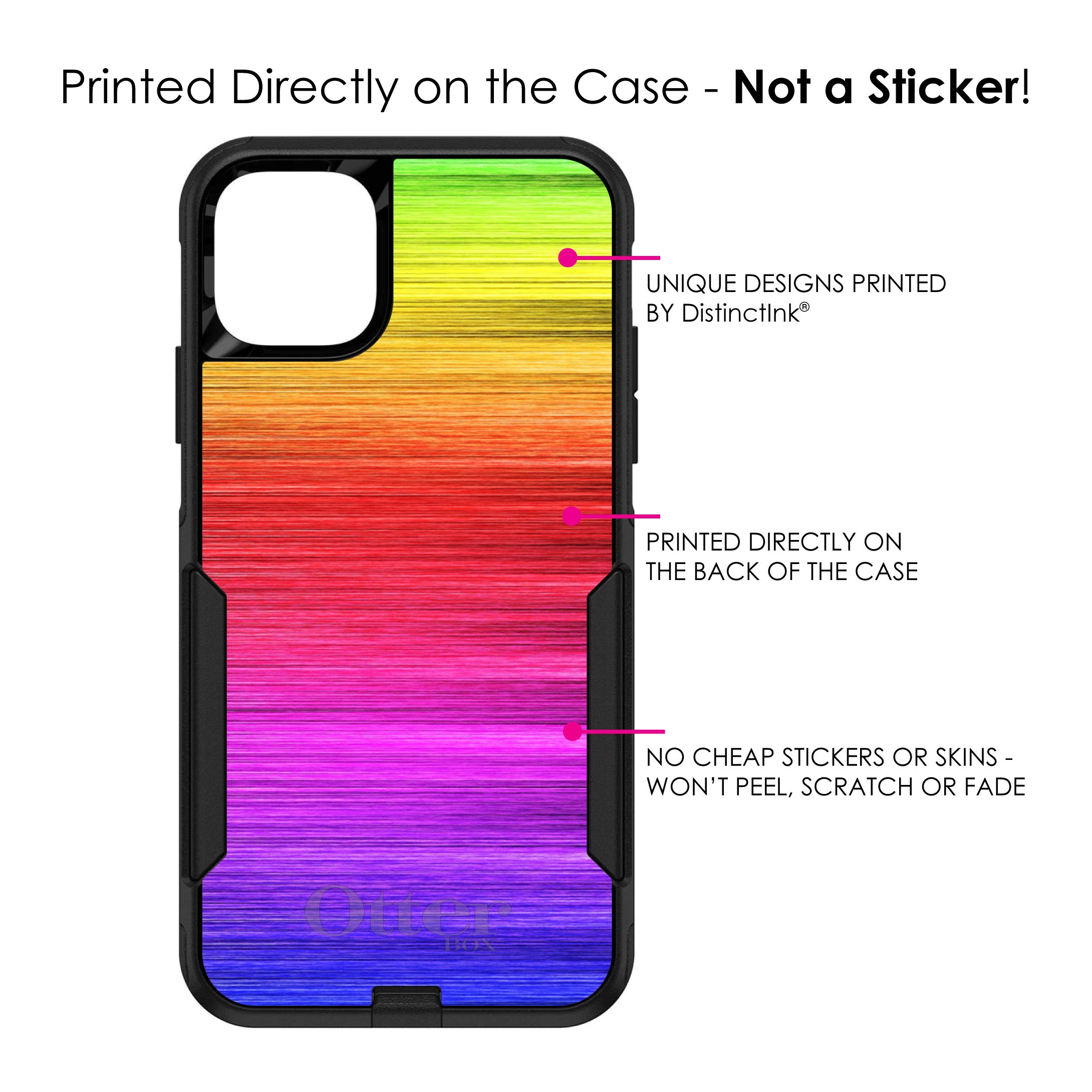 DistinctInk iPhone 11 Pro Case (5.8 Inch) - Premium Shockproof Protective Cover with Rainbow Shimmer Design - OtterBox Commuter Replacement - Perfect for Work, Travel & Everyday Use