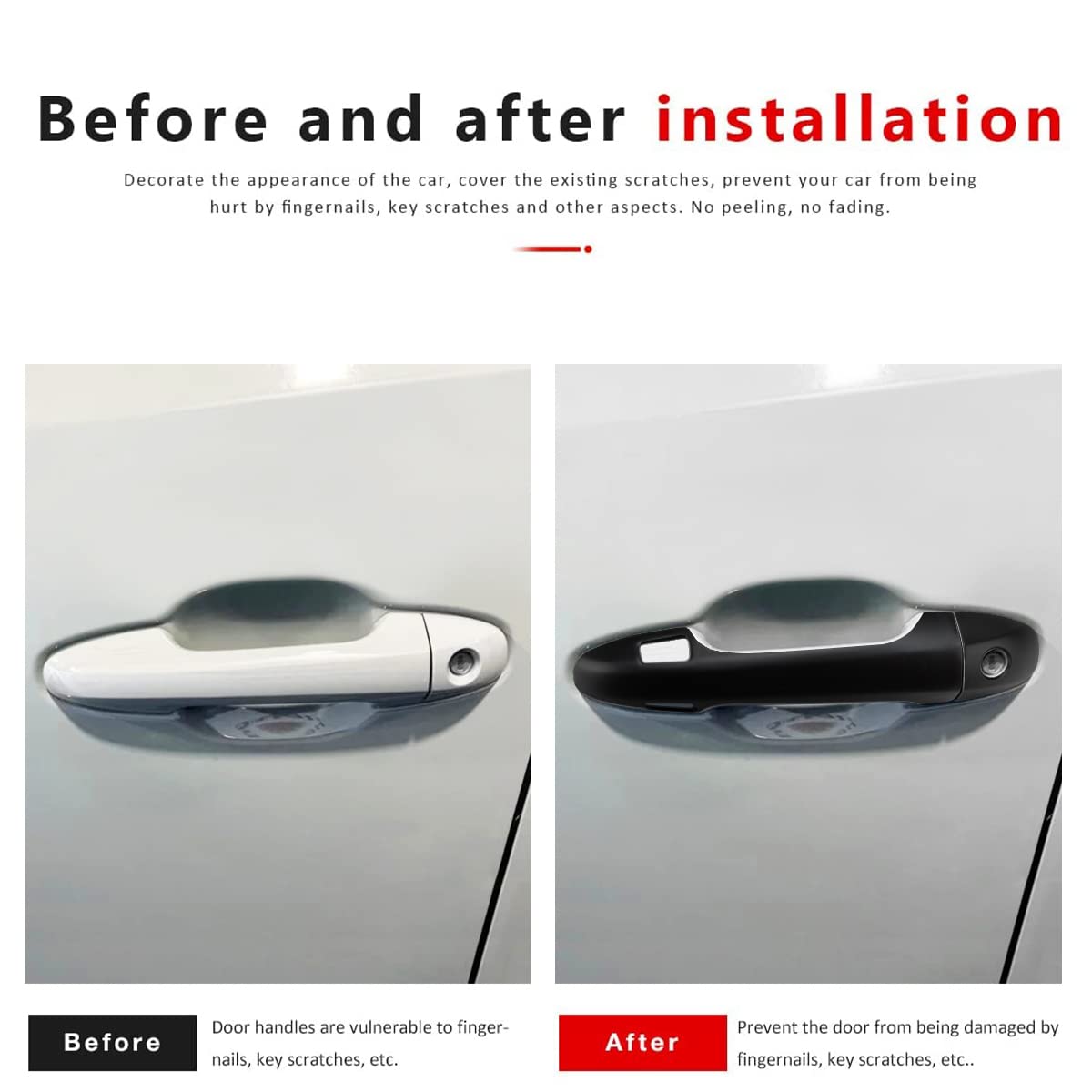 2016-2023 Toyota Tacoma Exterior Door Handle Cover with 4 Smart Key Holes - Matte Black Door Handle Protector Accessories | Weatherproof Protection & Enhanced Style for Off-Road Adventures & Daily Commuting