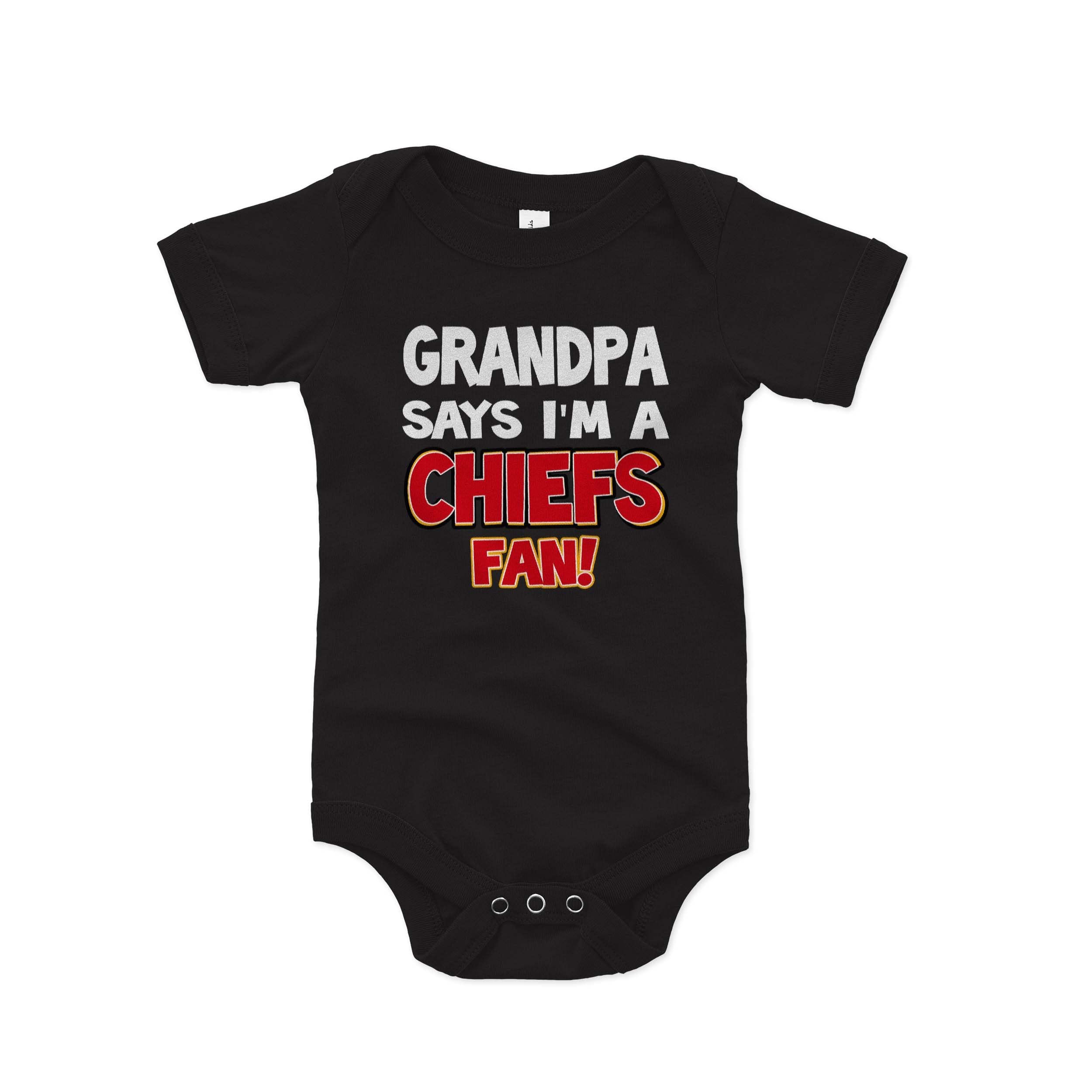 Chiefs Fan Baby Bodysuit - Grandpa's Gift for Game Day