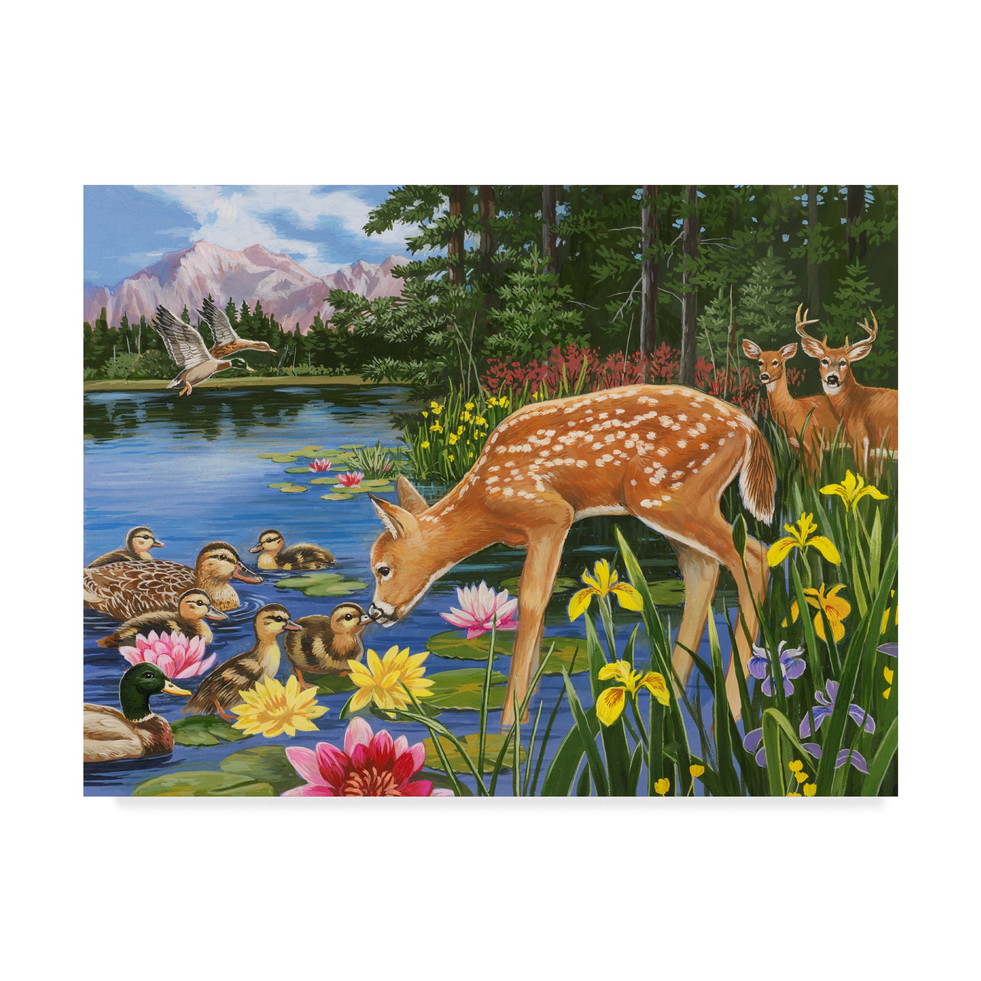 Making New Friends by William Vanderdasson - 24x32 Inch Wall Art Painting for Living Room Decor, Bedroom & Office | Modern Abstract Canvas Print for Home Interior Design