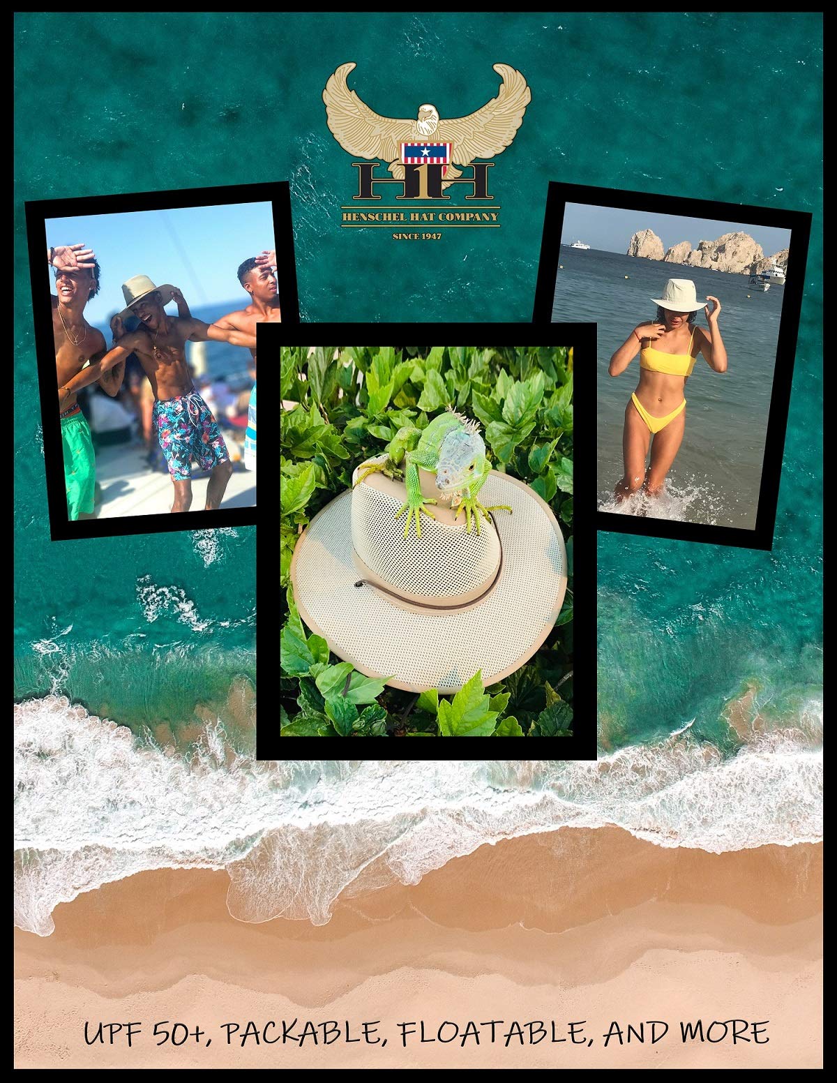 Henschel Aussie Breezer Hat 5312 - Premium Cotton Twill Sun Hat Made in USA - Wide Brim Summer Outdoor Hat for Beach, Gardening & Travel