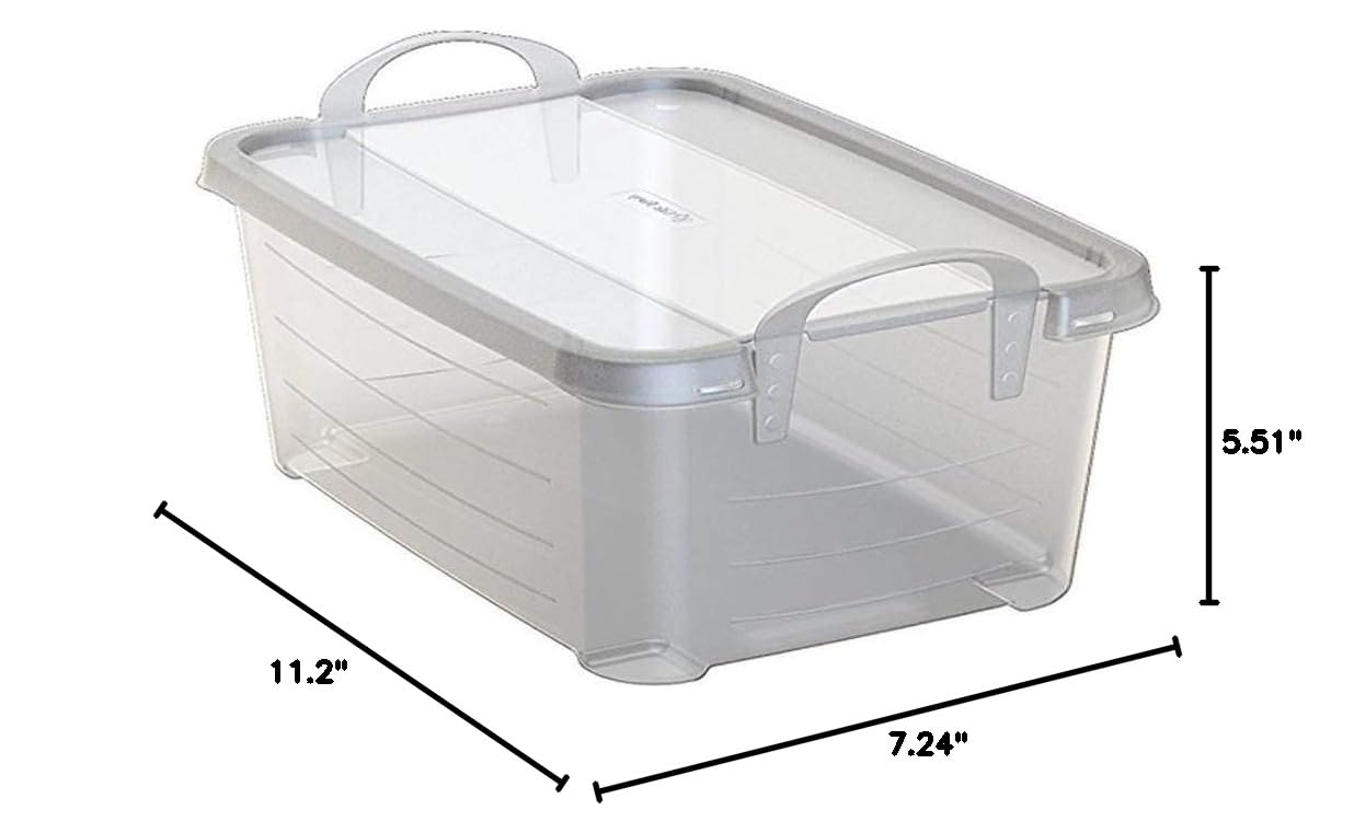 Clear Plastic Storage Bins 14 Quart (6 Pack) - Stackable Closet Organizer Boxes for Clothes, Toys, Shoes & Home Organization | Perfect for Bedroom, Garage, Kids Room & Office Storage