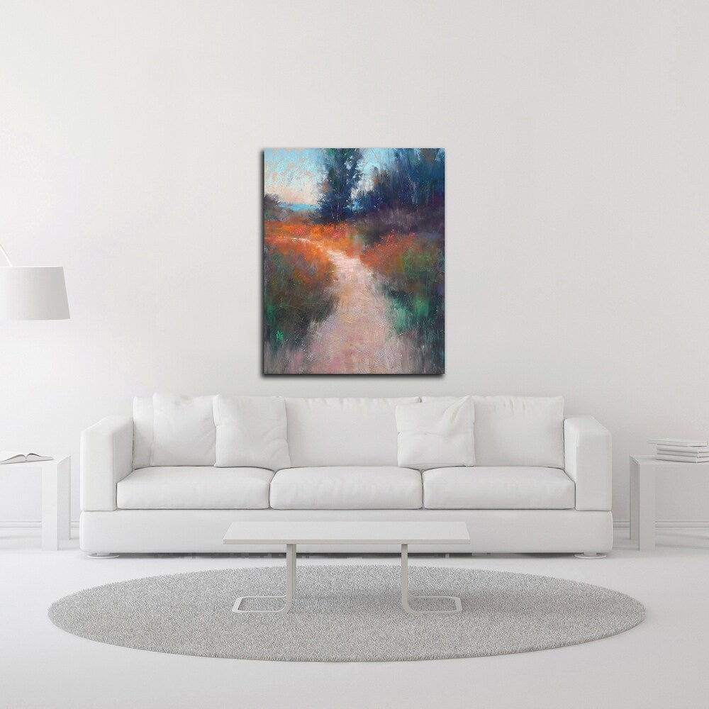 Behind the Trees by Alejandra Gos - Premium Canvas Wall Art Print - Ready to Hang - Nature Landscape Painting for Living Room, Bedroom & Office Decor