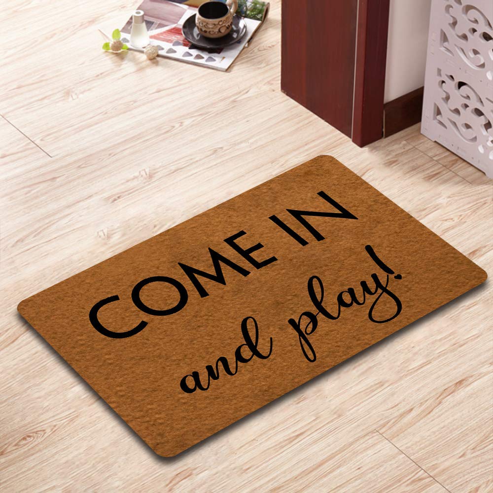 Funny Welcome Doormat - Non-Slip Rubber Backing Indoor/Outdoor Rug (23.6
