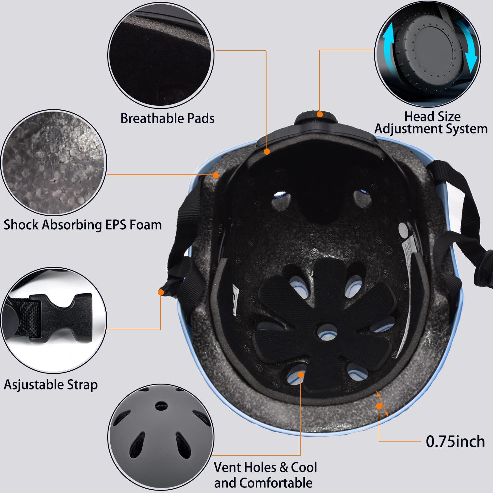 **Adjustable Kids Helmet Set with Elbow, Knee & Wrist Pads - Safety Gear for Boys & Girls Ages 3-8 - Perfect for Skateboarding, Roller Skating & Scooters**
