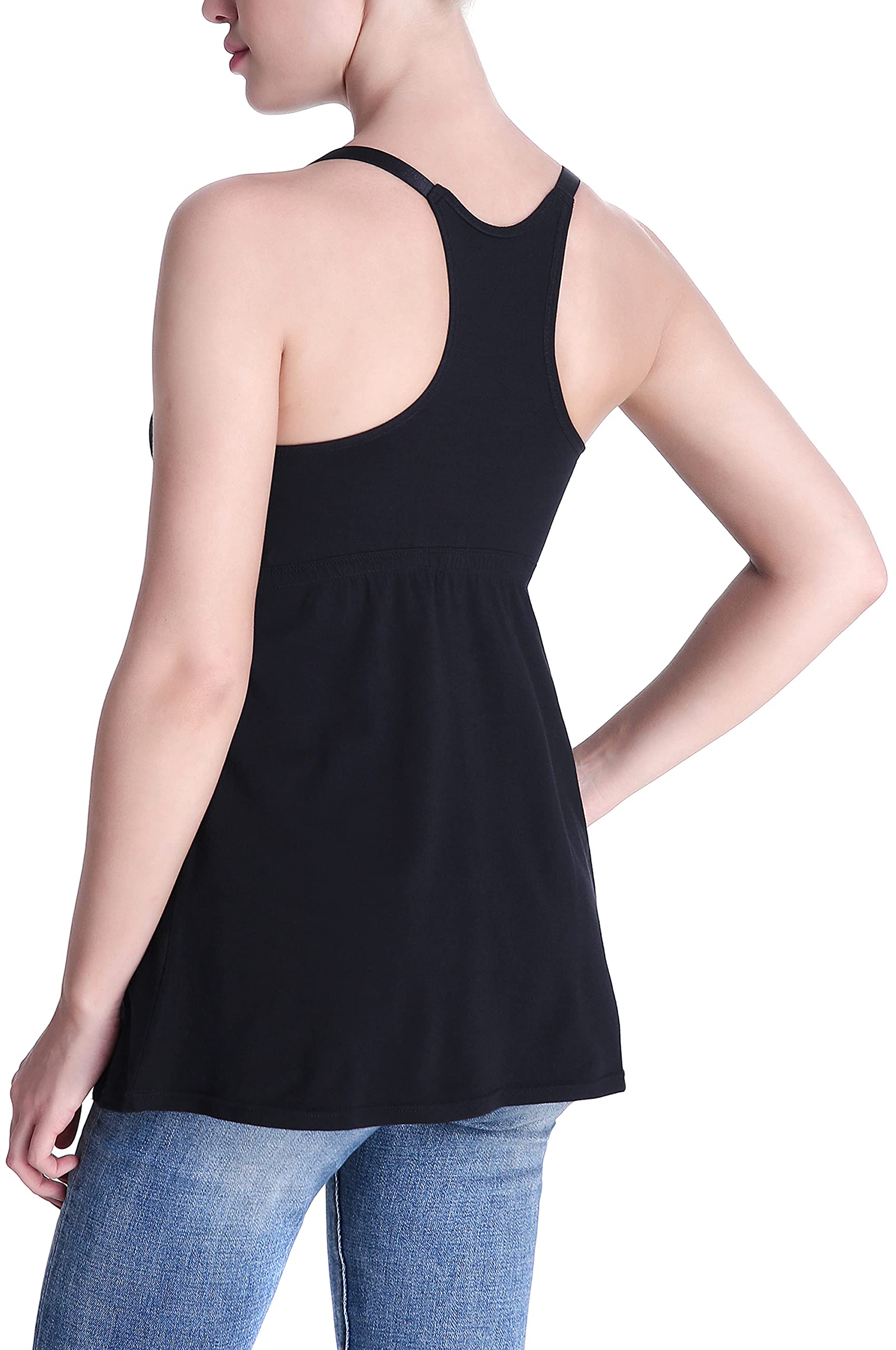 Comfortable Cotton Nursing Tank Top with Built-in Shelf Bra - Maternity Cami for Breastfeeding & Pregnancy - Perfect for Nursing, Lounging & Everyday Wear