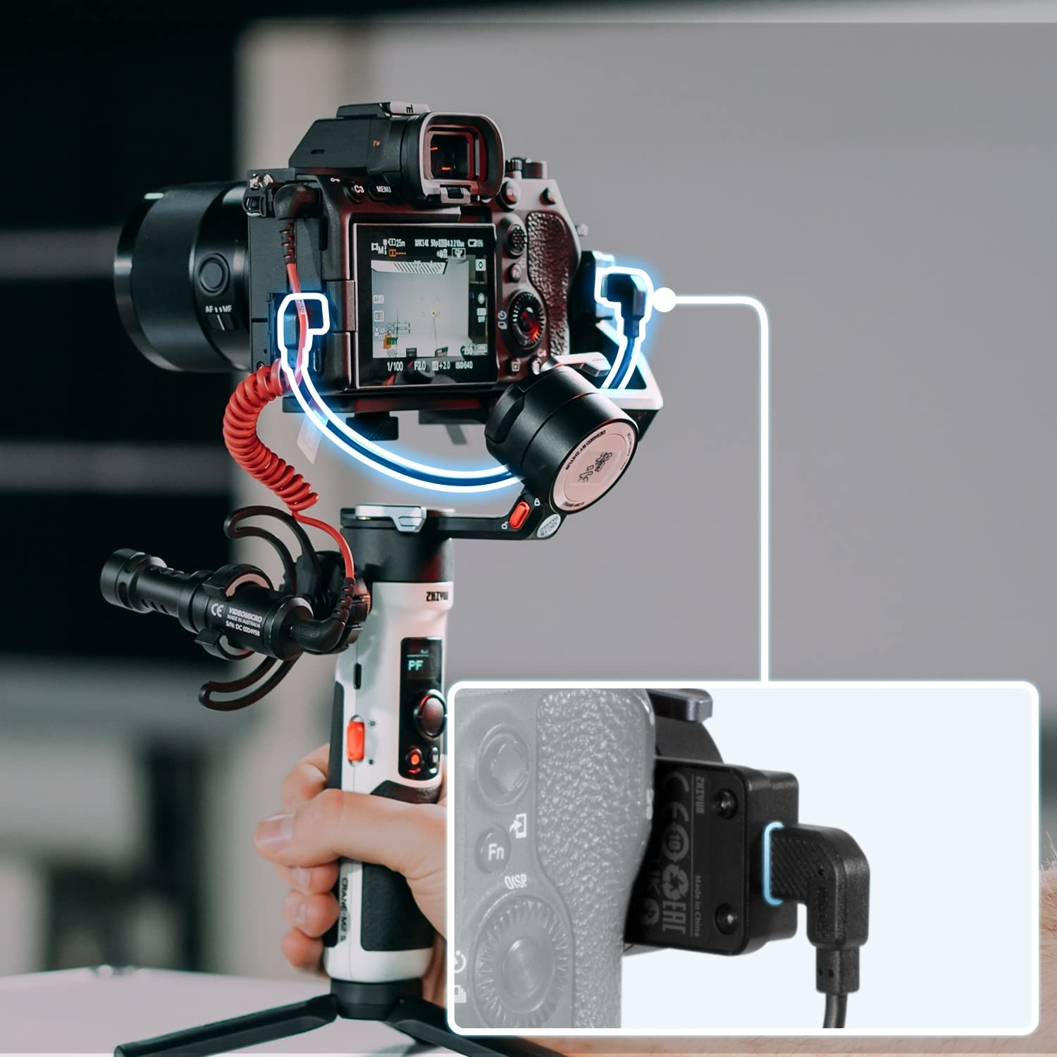 Zhiyun Crane M2S 3-Axis Handheld Gimbal Stabilizer for Mirrorless Cameras, Smartphones, Action Cameras - Compatible with Sony A6000/A6300/A6500/A6100, GoPro Hero 7/8/9/10, iPhone 13/12/X/XS Pro Max - Perfect for Vlogging, Travel Filming & Content Creation