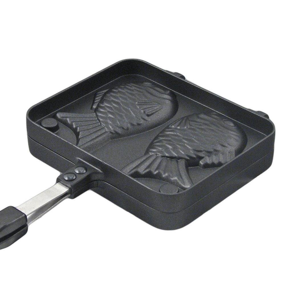Fuji Merchandise Electric Taiyaki Maker - Non-Stick Japanese Fish-Shaped Pancake Waffle Iron, Black - Perfect for Home, Party & Street Food Snacks