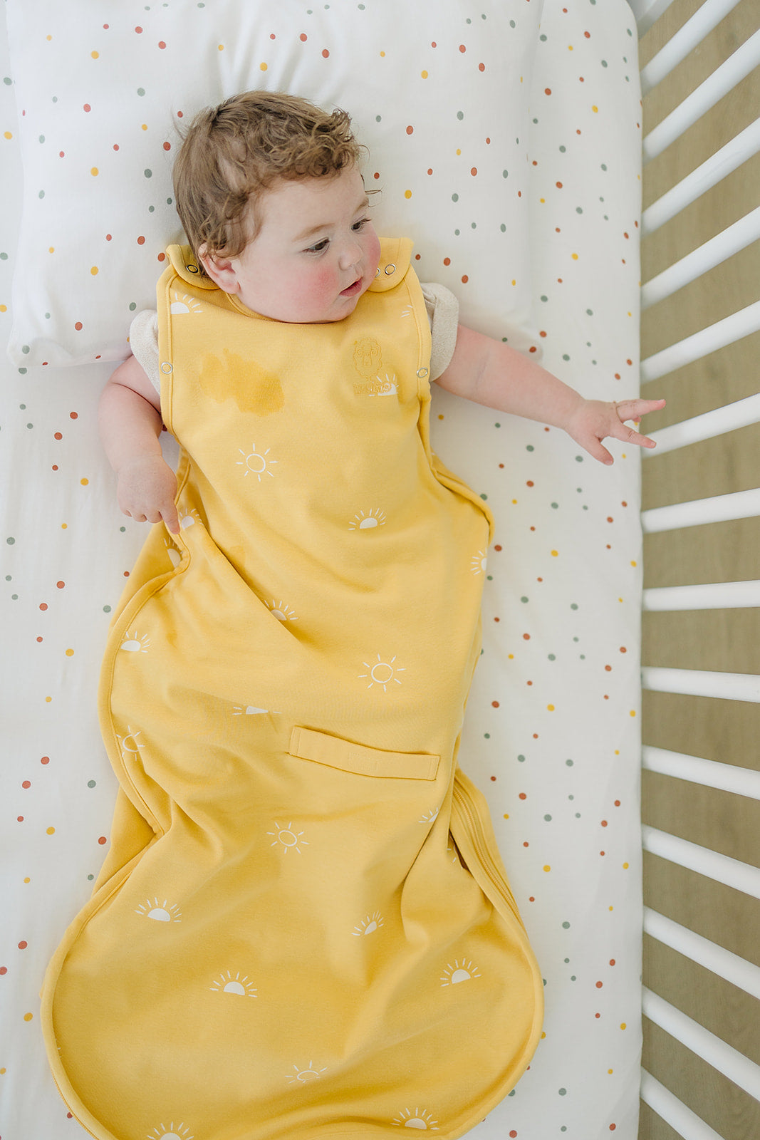 Ecolino® Organic Cotton Crib Sheet with Dots - Soft, Breathable & Hypoallergenic Baby Bedding for Safe & Comfortable Sleep