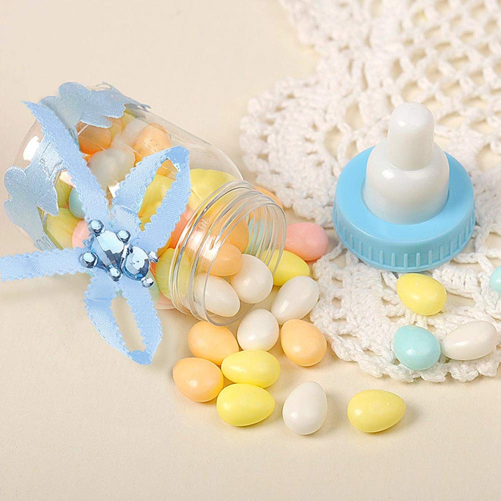 CHICIRIS Candy Bottle - Reusable Candy Storage Container with Lid, Candy Gift Box for Kids, Party Favors, Birthday Gifts (Blue) - Perfect for Birthday Parties, Baby Showers & Holiday Treats