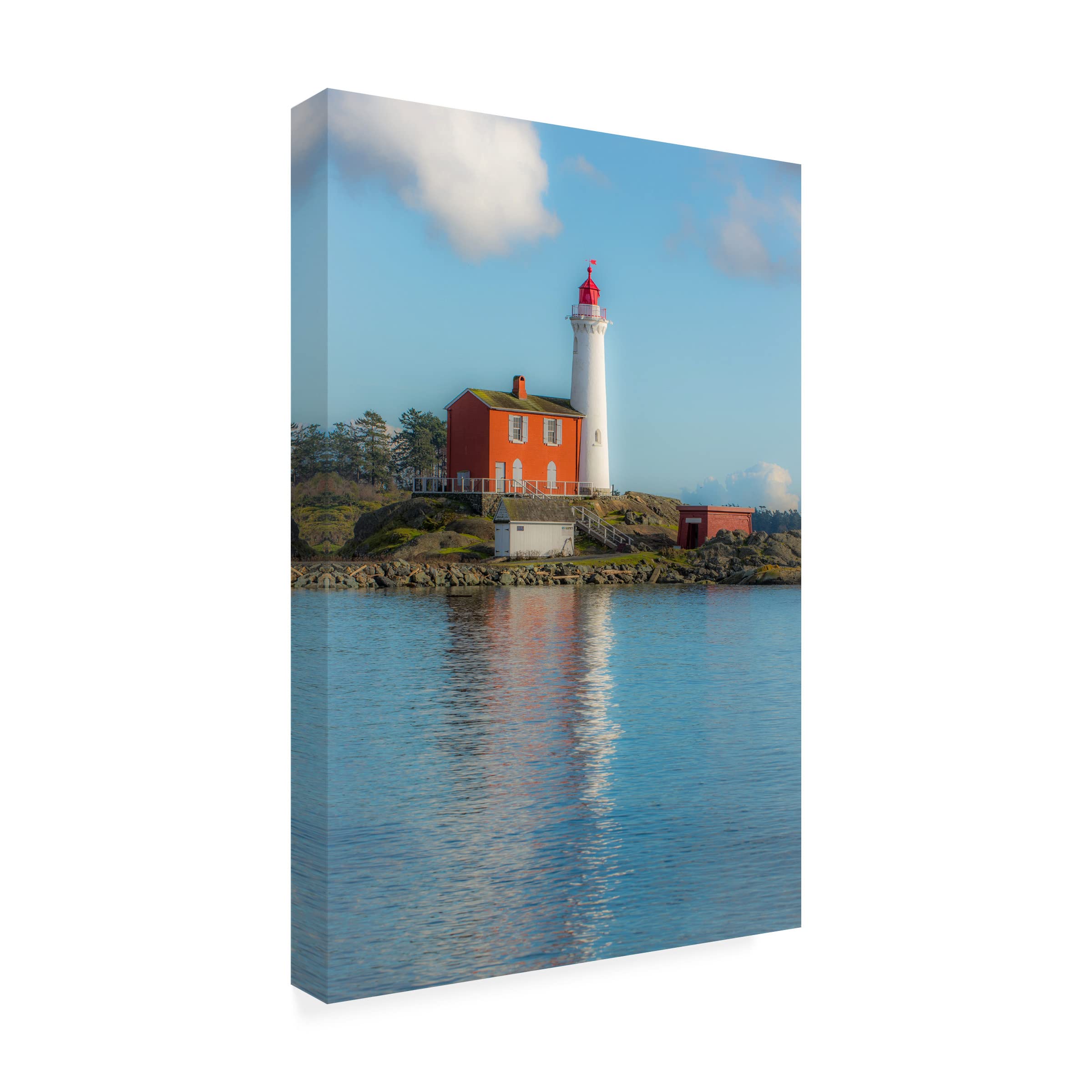 Trademark Fine Art 'Lighthouse Reflection' Canvas Wall Art Print by Tim Oldford - Coastal Decor for Living Room, Bedroom & Office