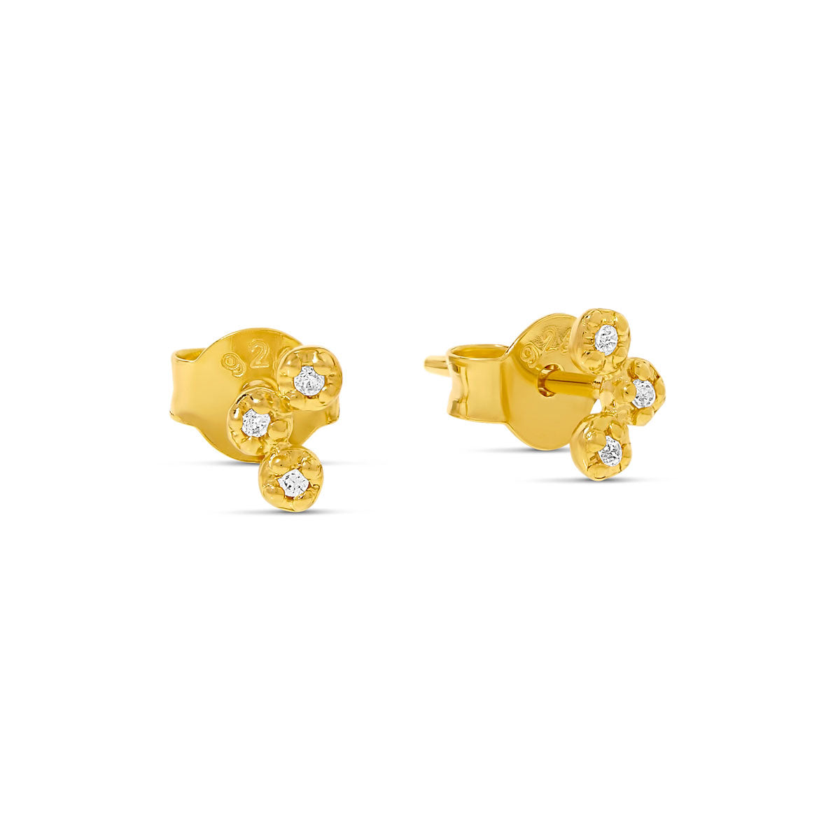 Star Cluster Stud Earrings - 14K Gold Plated Elegant Dainty Studs for Women - Perfect for Everyday Wear, Parties & Gifts