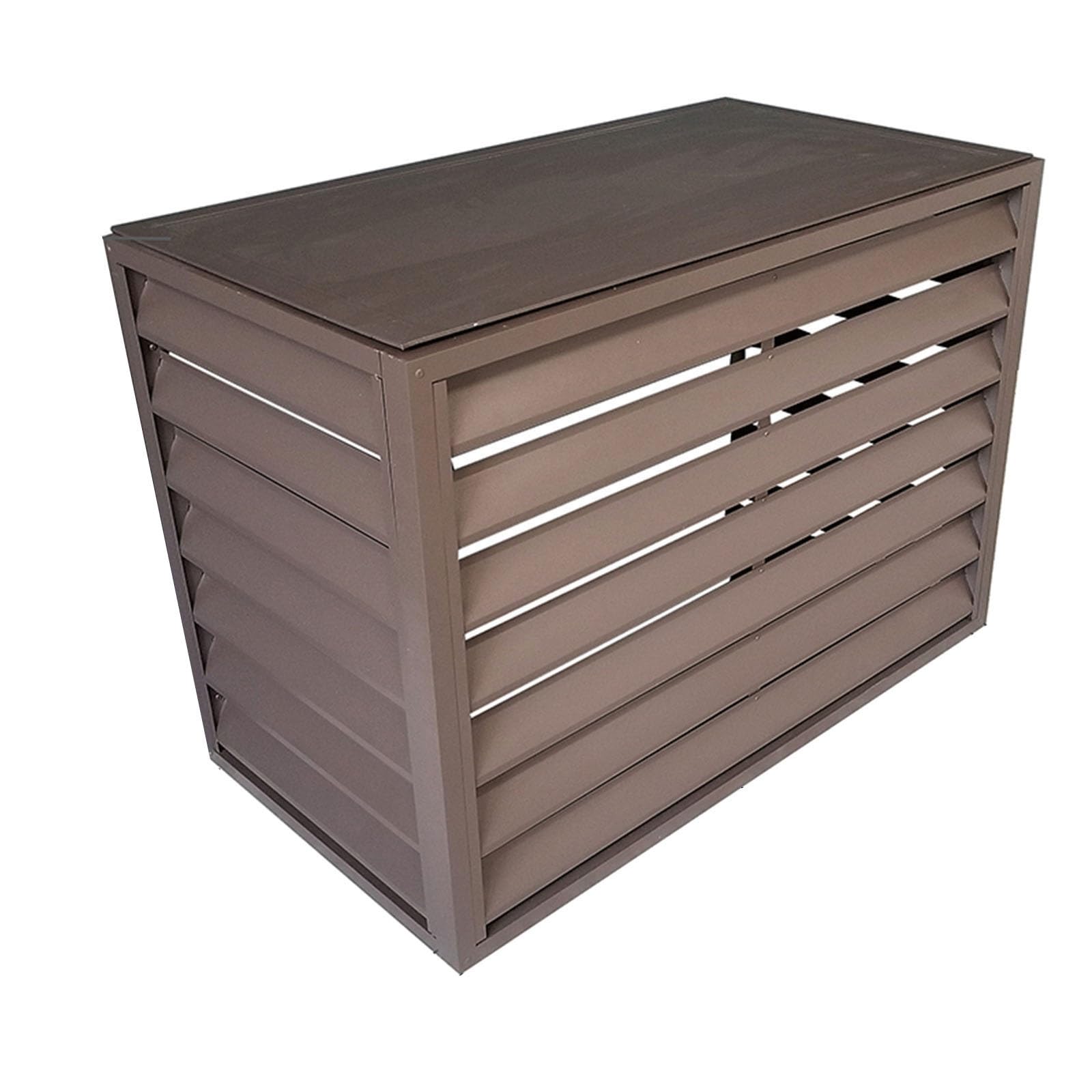 Waterproof & Windproof Air Conditioner Fence Cover - Durable Outdoor AC Unit Protector with Noise Reduction, Brown Flat Roof Design (100cm) - Perfect for Patio, Backyard & Home Exterior Protection