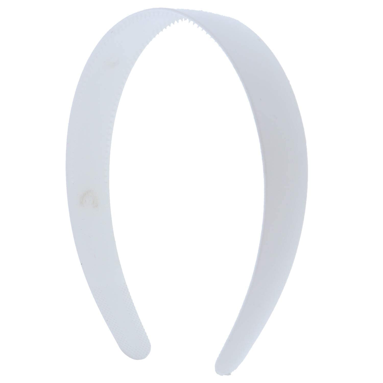 2 Pack White Plastic Headbands for Women & Girls - 1 Inch Wide Plain Teeth Hair Bands for DIY Styling, School, Work, and Everyday Use