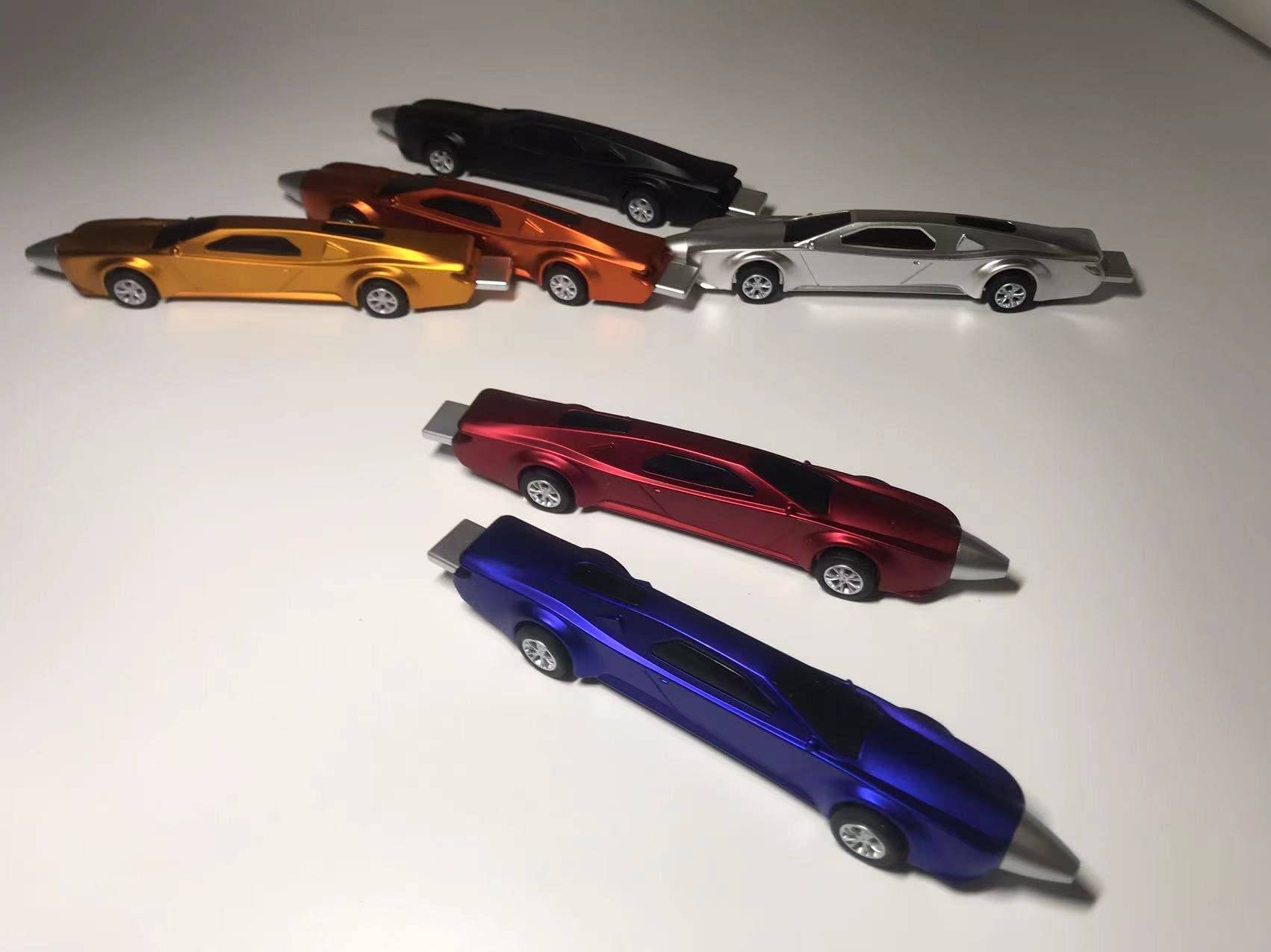 Fun Novelty Pens for Kids - Cute Race Car Design School Supplies, Cool Writing Pens for Teens - Perfect for Classroom, Homework & Party Favors (Red/Blue)