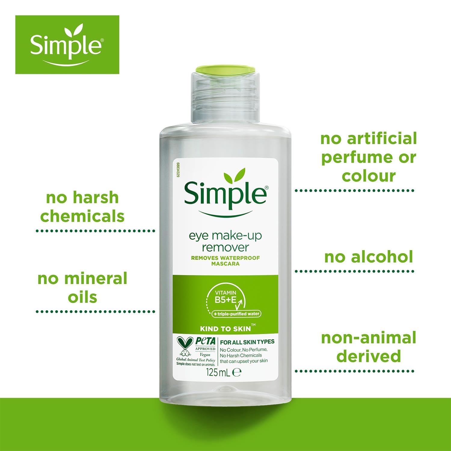 Simple Conditioning Eye Makeup Remover - Gentle & Effective for Sensitive Skin | Perfect for Daily Use & Travel